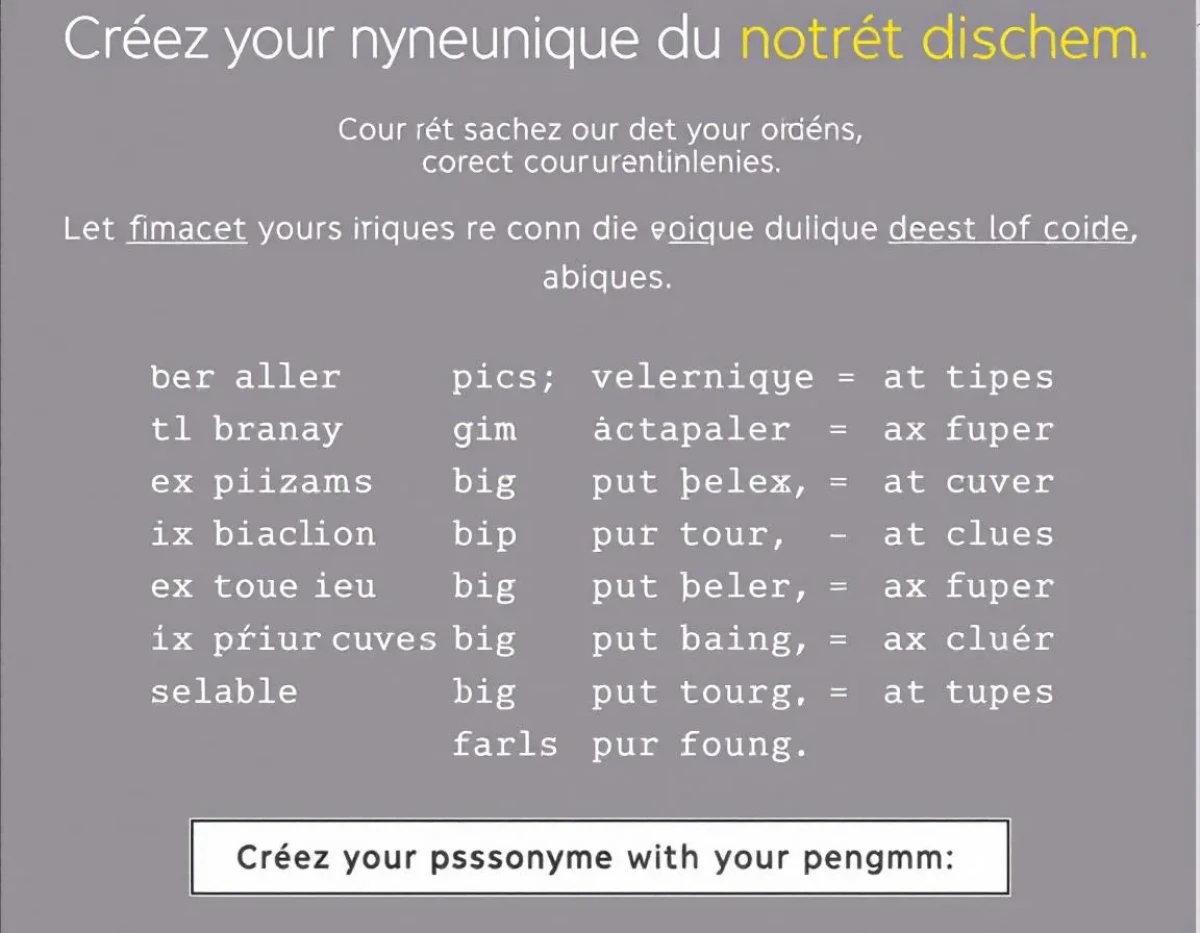 Créez votre pseudonyme unique à partir de votre prénom : Techniques et astuces créatives