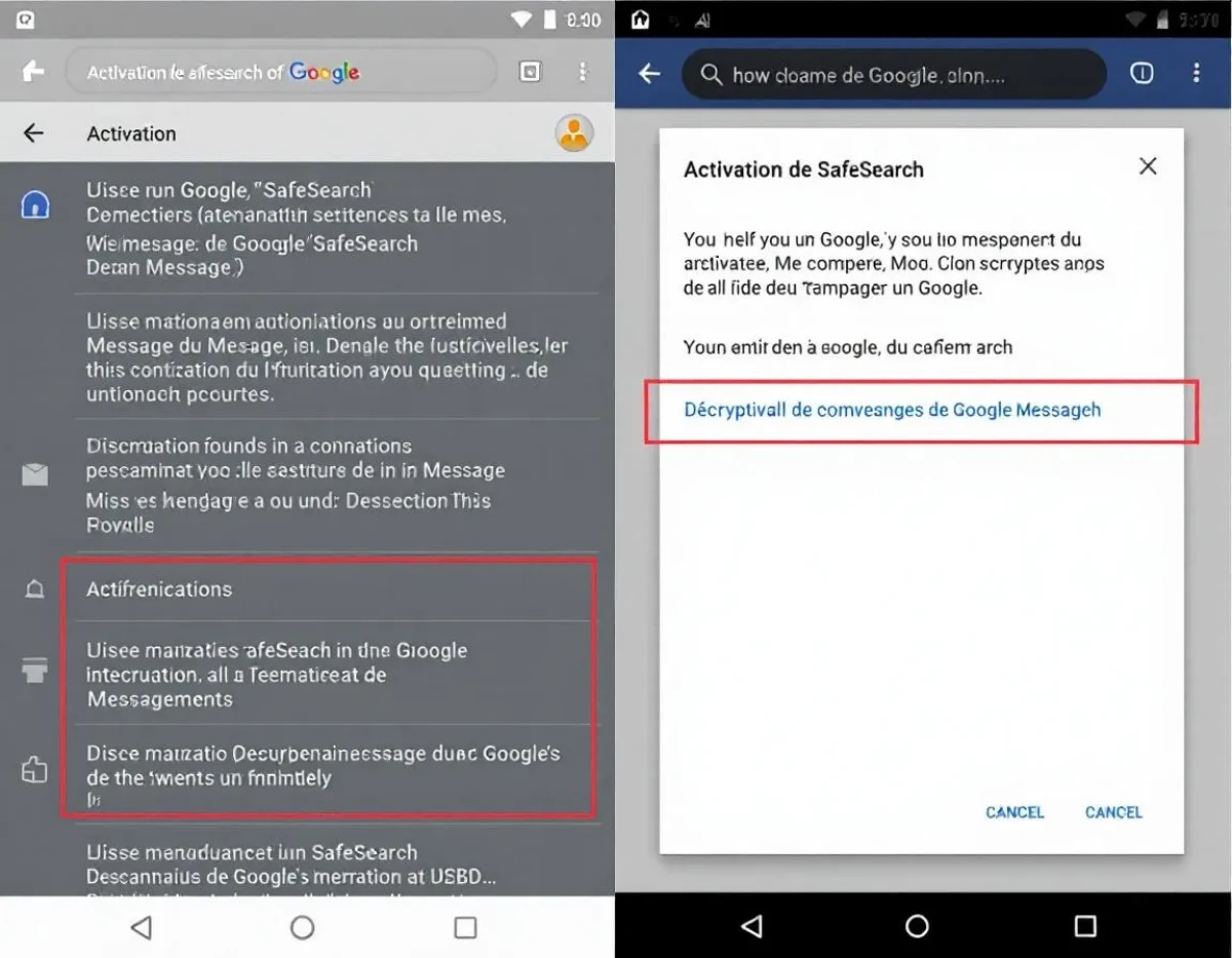 Activation de SafeSearch : Décryptage du Message de Google